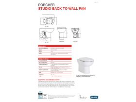 Technical Guide - Porcher Studio Back to Wall Pan with Soft Close Seat White (4 Star)
