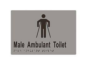 Sign Braille Male Ambulant WC Stainless Steel