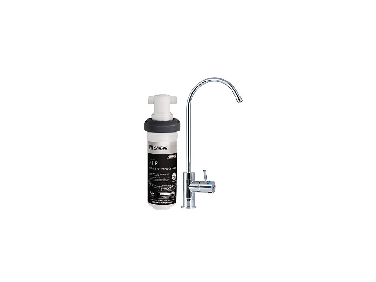 Puretec Z18 Quick-twist Water Filter System with DFU180 Long Reach LED Faucet