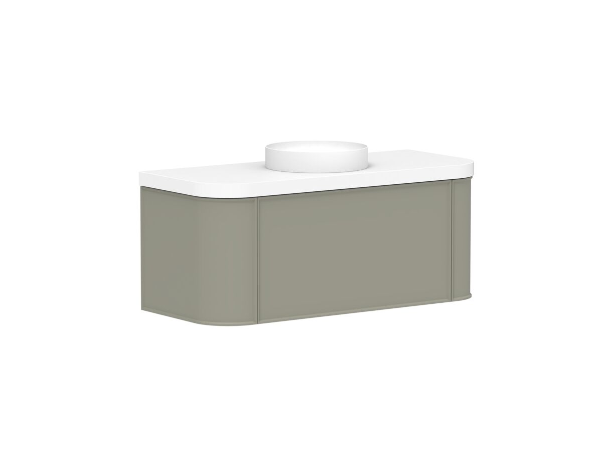Kado Era 50mm Durasein Statement Top Double Curve All Drawer 1200mm Wall Hung Vanity with Center Basin