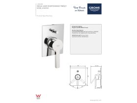 Technical Guide - GROHE Lineare Shower / Bath Mixer with Diverter Chrome