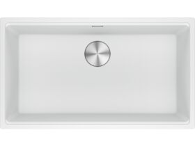 Franke City Fragranite Single Bowl 750mm Undermount Sink Pack includes Chopping Board and Rollamat Polar White