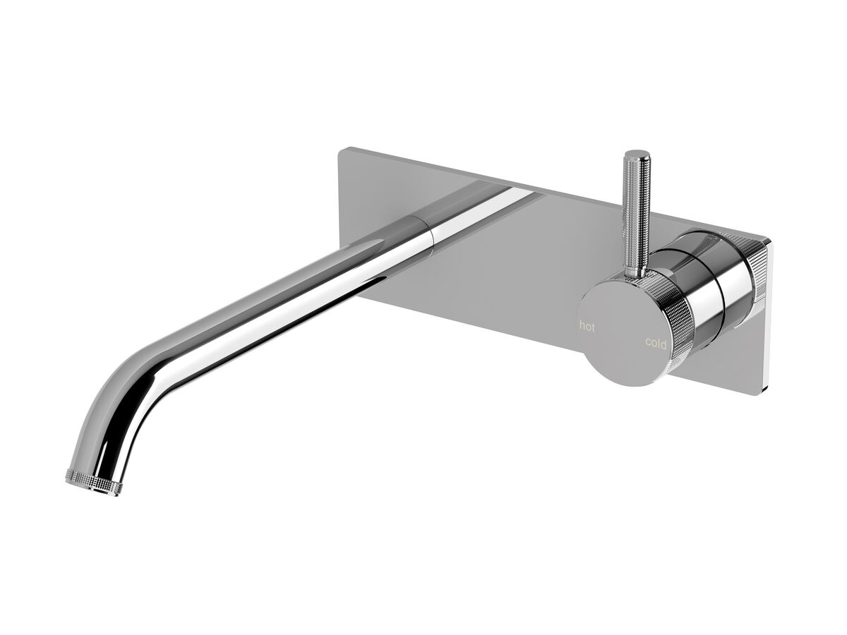 Hero - Milli Etch Wall Basin/Bath Mixer Tap Set Square Backplate Chrome (6 Star)