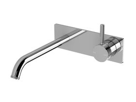 Hero - Milli Etch Wall Basin/Bath Mixer Tap Set Square Backplate Chrome (6 Star)