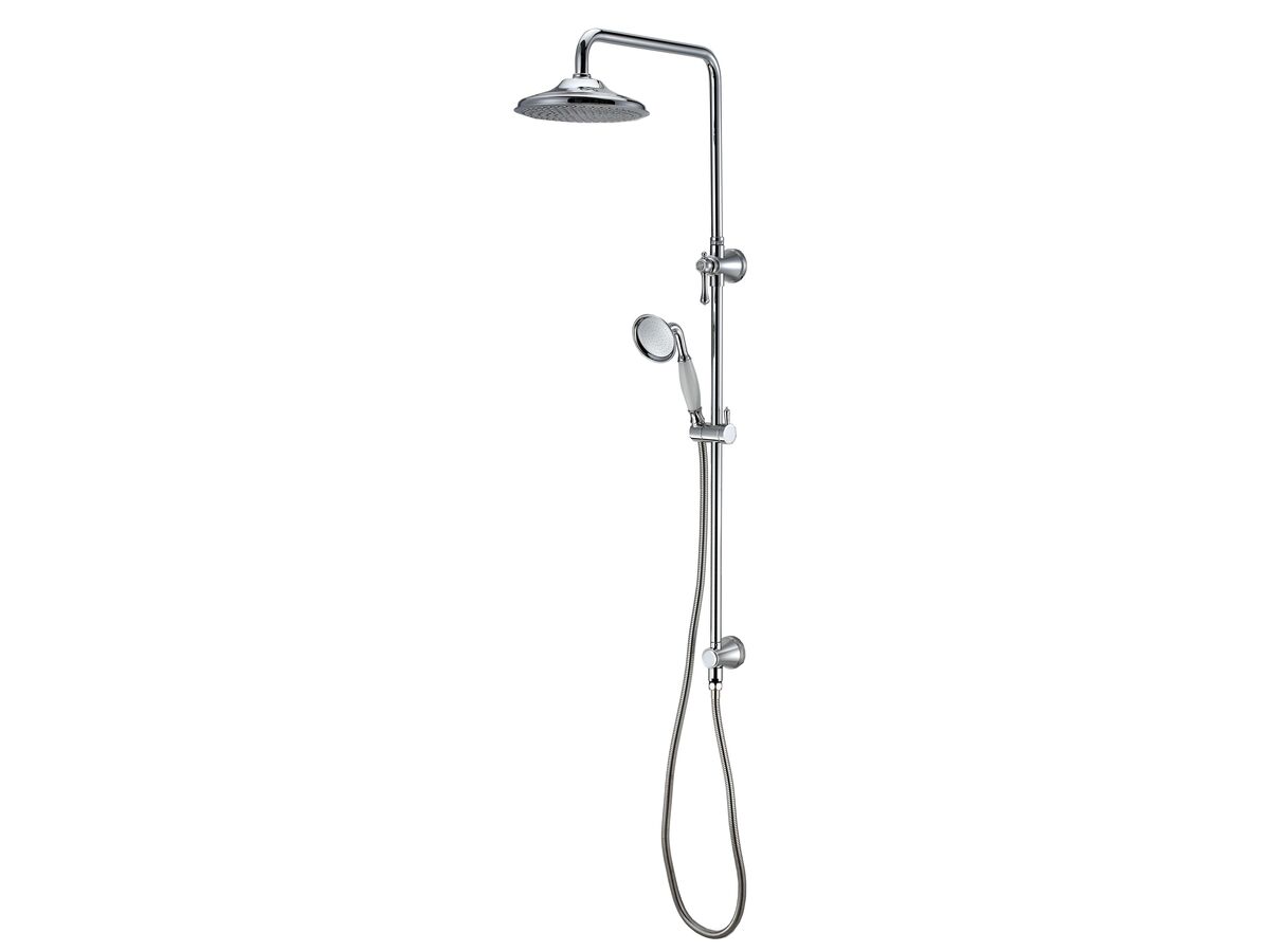 Kado Era Twin Rail Shower with Top Rail Water Inlet Lever Handle Chrome
