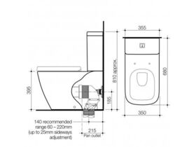 Cube Wall Faced Toilet Suite with Soft Close Seat White (4 Star)