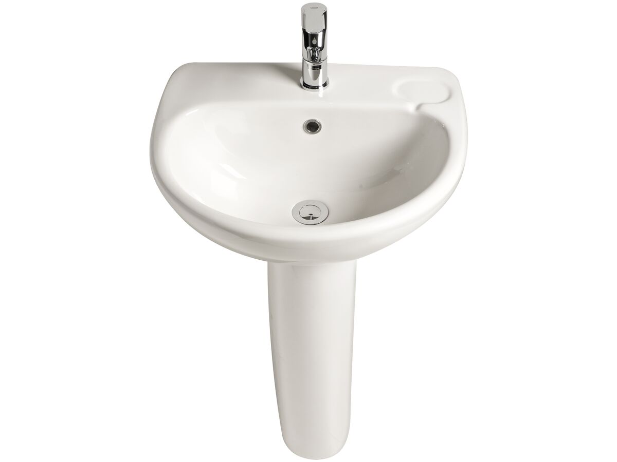 American Standard Studio Basin and Pedestal One Taphole 500mm White