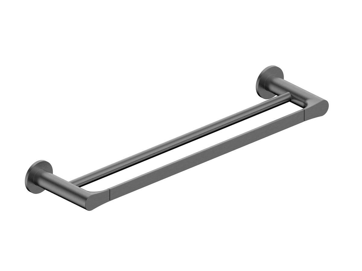 Mizu Silk Double Towel Rail 750mm Brushed Gunmetal from Reece