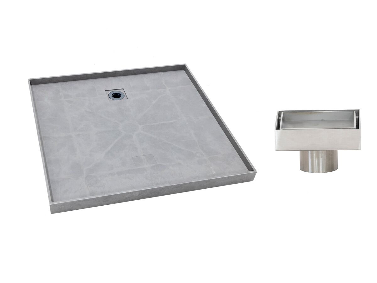 Posh Solus Tile Over Shower Tray with Rear Stainless Steel Tile Insert