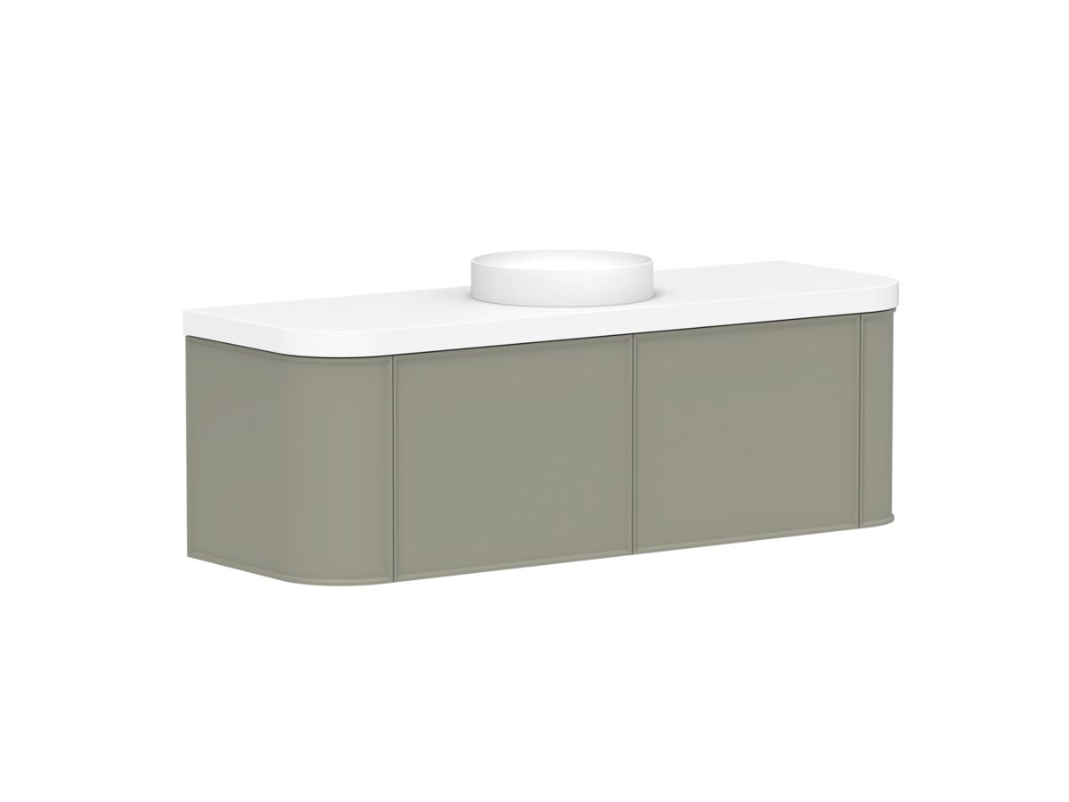 Kado Era 50mm Durasein Statement Top Double Curve All Drawer 1500mm Wall Hung Vanity with Center Basin