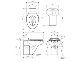 RBA Ambulant Toilet Pan P Trap 3 Star Stainless Steel