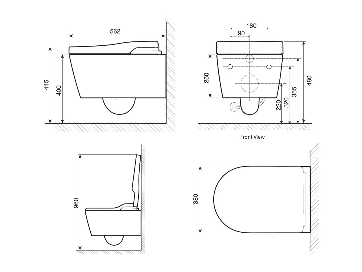 Roca In-Wash Inspira Smart Toilet Rimless Wall Hung Pan (4 Star)