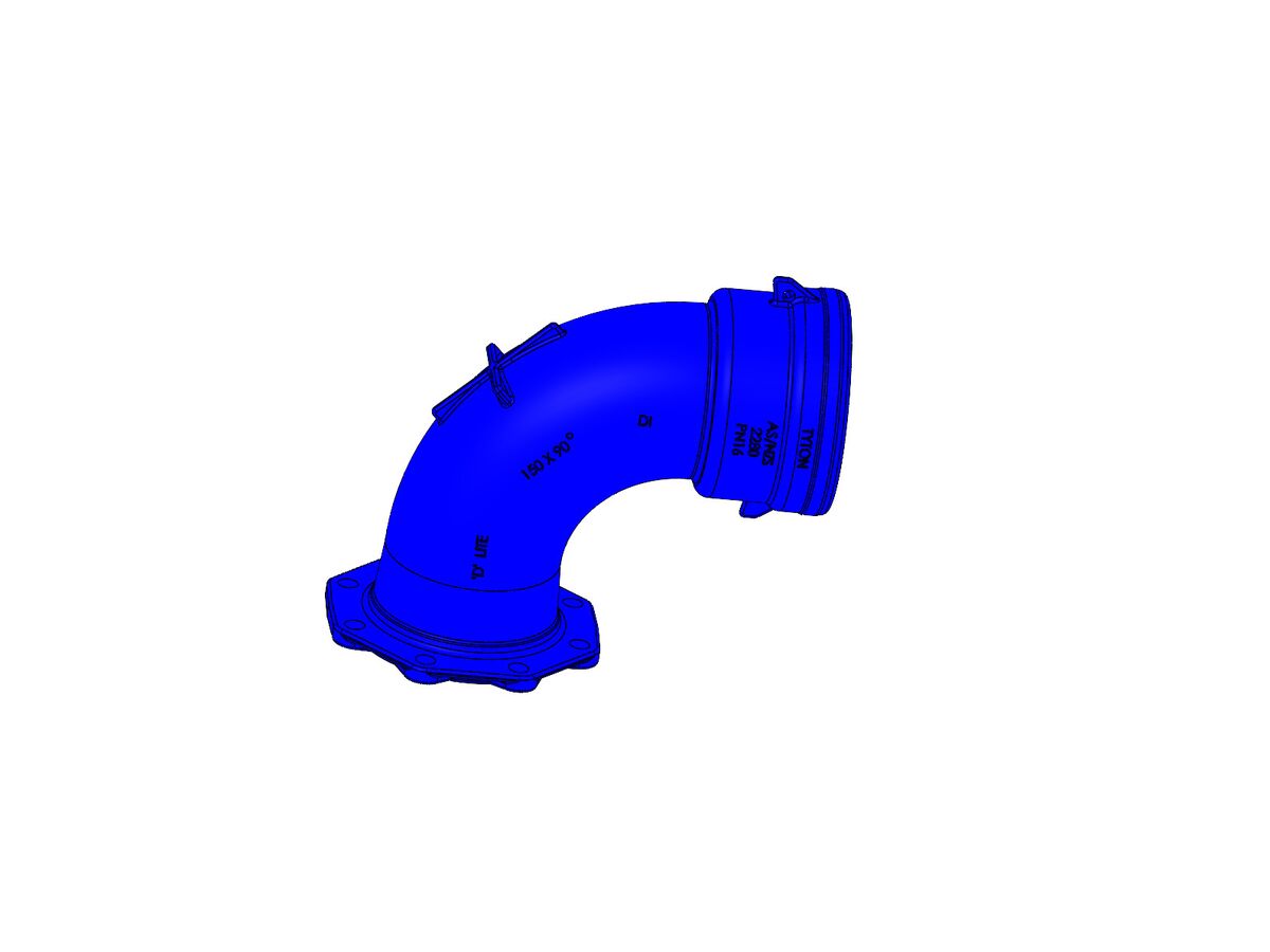 Dimax Bend Socket - Flange PN16 B5 150mm x 90 Degree