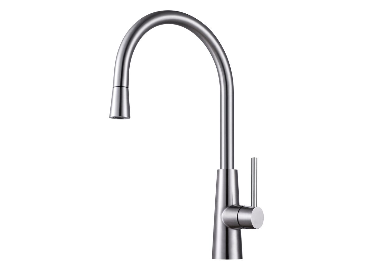 Franke Olten Gooseneck Pull Out Sink Mixer Stainless Steel (4 Star