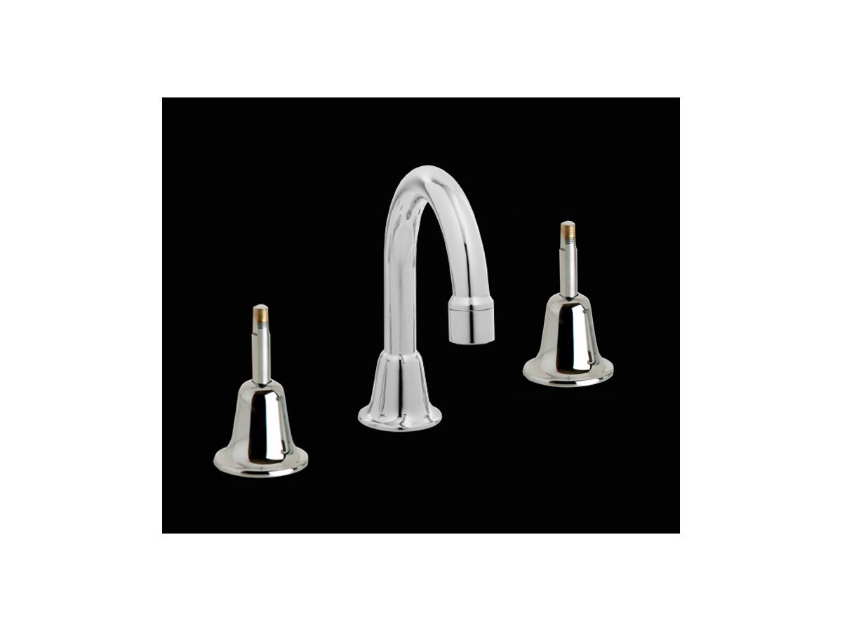 Easy Clean Basin Set Goose Neck 3/4 Turn Ceramic Disc LH&B Chrome Plated