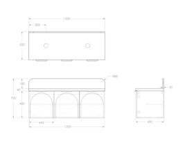 ADP Archie by Alisa & Lysandra Door Vanity Unit Double Bowl 1350 Caesarstone
