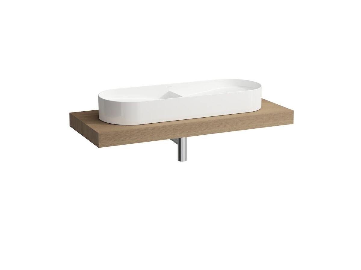 LAUFEN Sonar Double Above Counter Basin White with Ceramic Waste Covers
