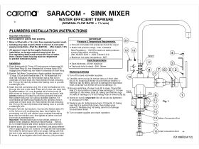 Installation Instructions - Caroma Saracom Sink Mixer Tap Chrome (4 Star)