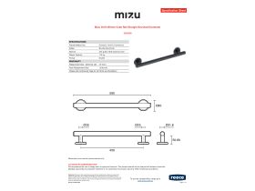 Specification Sheet - Mizu Drift 450mm Grab Rail Straight Brushed Gunmetal
