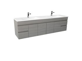 Espire 1800mm Wall Hung Vanity Unit Double Bowl 4 Door 4 Drawers Wave ...