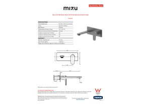Specification Sheet - Mizu Silk Wall Basin Mixer Set Kit Brushed Gunmetal (6 Star)