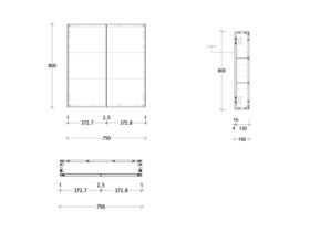 ADP Medina Shave Cabinet 750 x 800mm