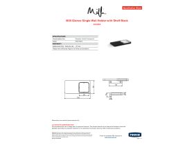 Specification Sheet - Milli Glance Single Wall Holder with Shelf Black