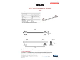 Specification Sheet - Mizu Drift 450mm Grab Rail Straight Brushed Stainless Steel