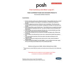 Installation Instructions - Posh Canterbury Sink Mixer Large (4 Star)