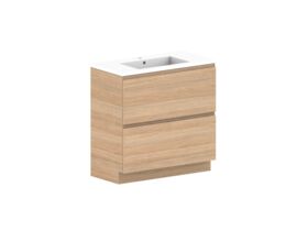 Posh Domaine All-Drawer Twin 900mm Floor Mounted Vanity Unit Cast Marble Top Centre Basin