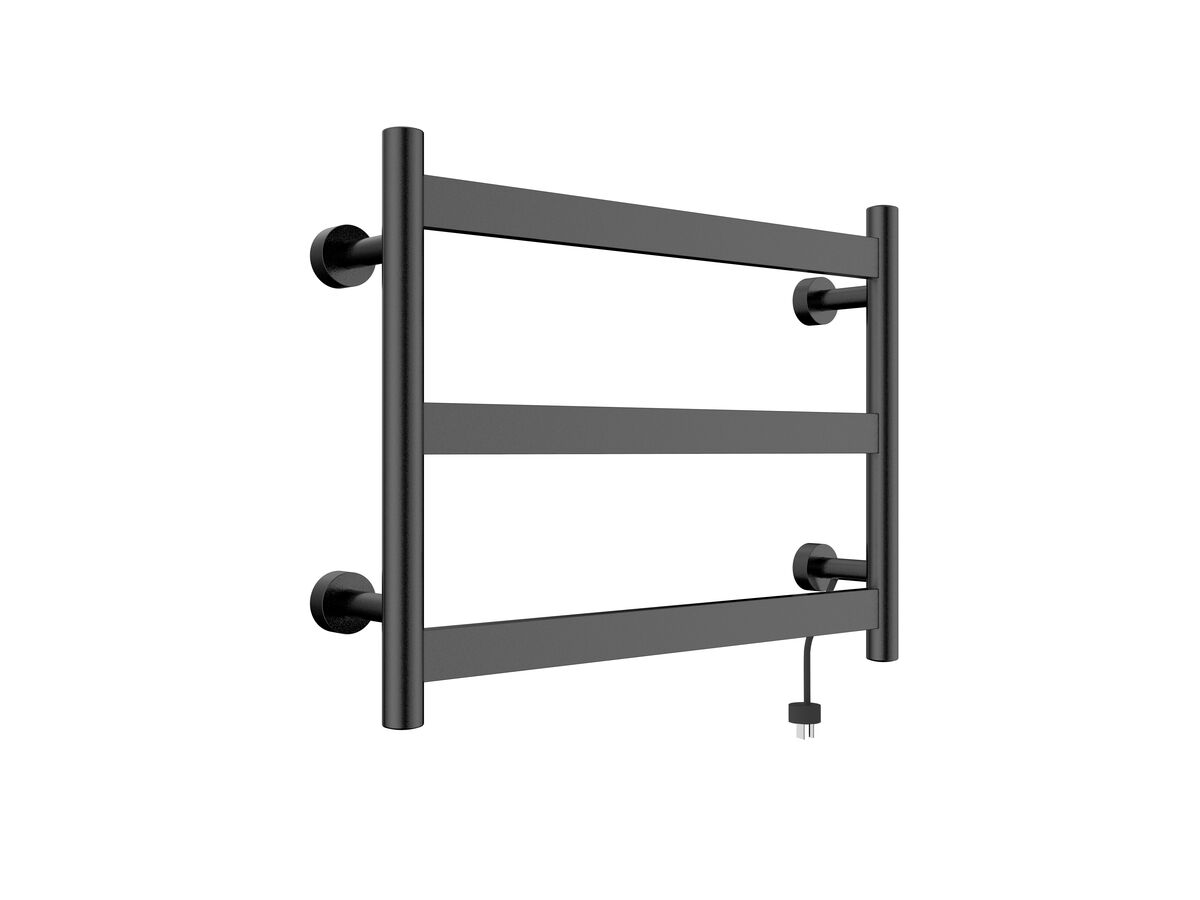 Mizu Stream Heated Towel Rail 600 x 450mm Matte Black from Reece
