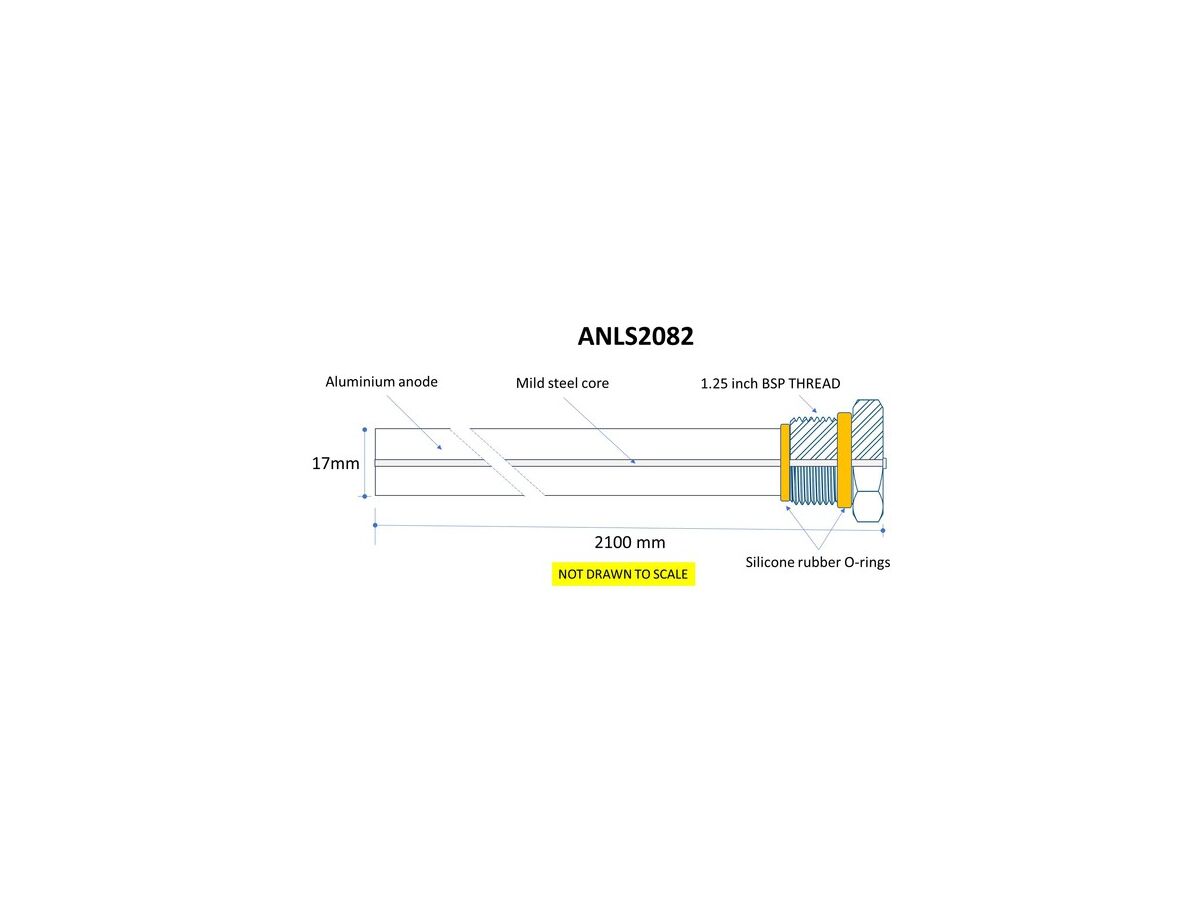 Anoguard Alum Anode For Solahart Hot Water Unit