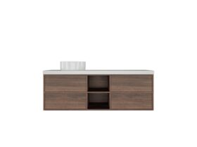 Kado Aspect 1500mm Wall Hung Vanity Unit with Shelf Single Bowl Caesarstone Top