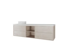 Kado Aspect 1800mm Wall Hung Vanity Unit with Shelf Single Bowl Caesarstone Top