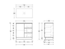 Posh Domaine and Domaine Plus 900mm Floor Mount Vanity Unit Conventional Durasein Top (No Basin)