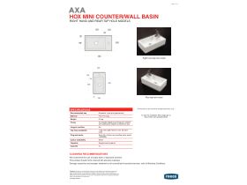 Technical Guide - AXA Hox Mini Basin with Fixing 1 Taphole Right (New) White