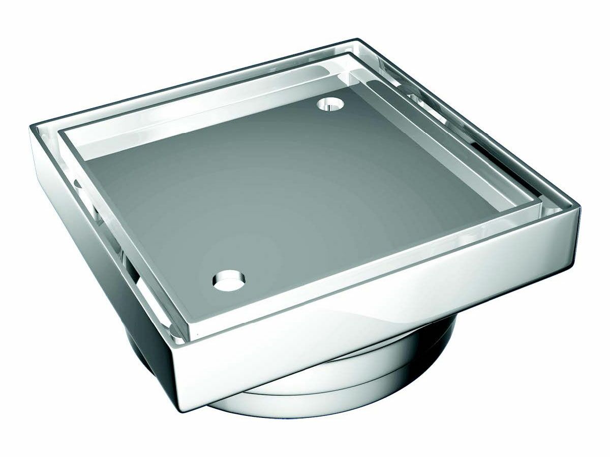 Bermuda Tile Insert Floor Waste Square Chrome 80mm