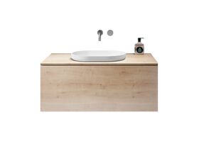 Venice 1000mm Wall Hung Vanity Unit Timber with Timber Top