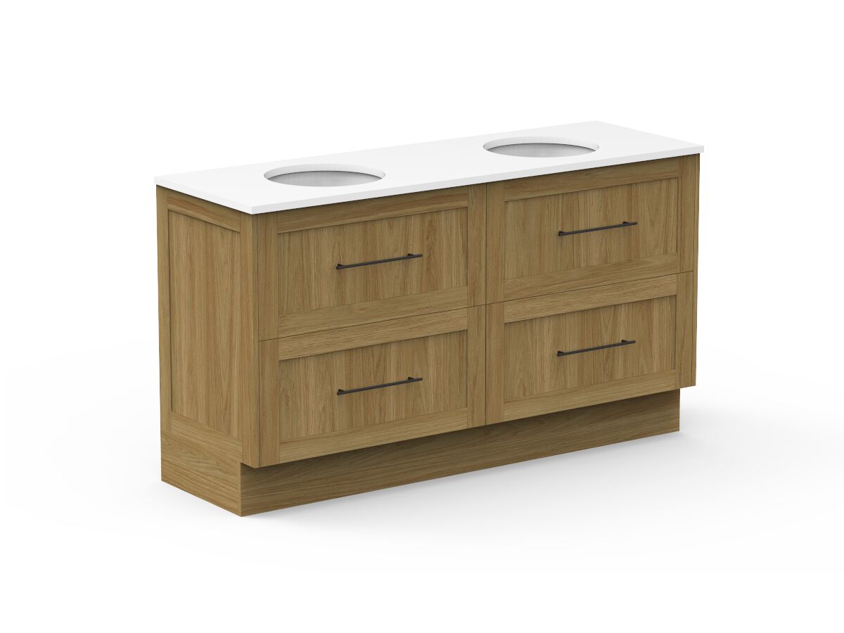 Kado Lux 1500mm All Drawer Floor Mounted Vanity Unit 4 Drawers Double