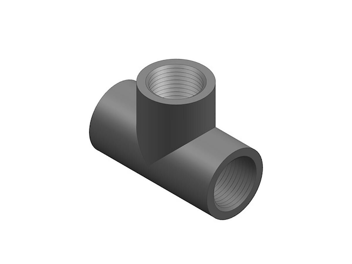 Schedule 80 PVCU Threaded Tee NPT Female 65mm from Reece