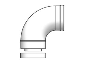 Thermann Commercial 32 Flue Elbow 90 Degree 100/150