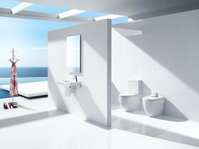 Meridian Rimless Close Coupled Back to Wall Back Inlet Toilet Suite Soft Close Quick Release Seat (4 Star)