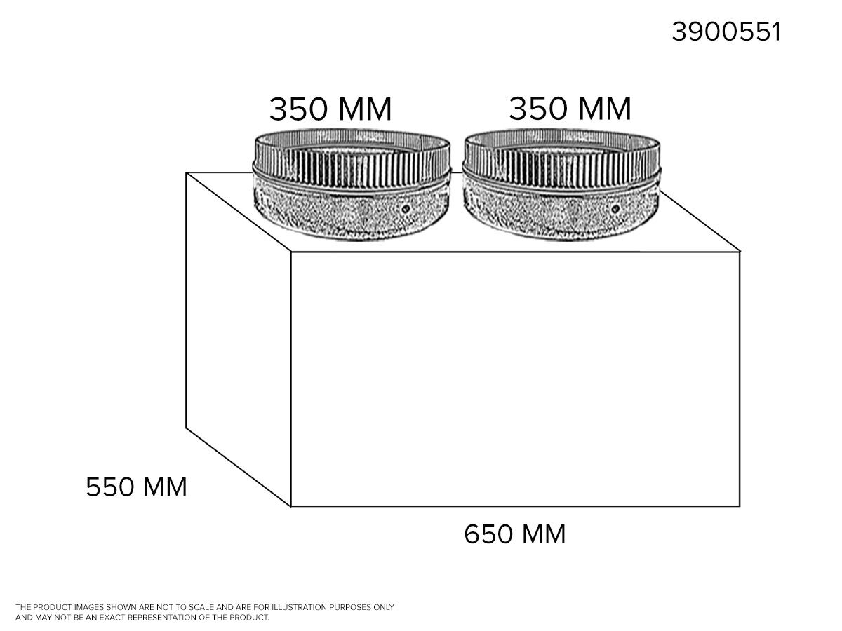 Return Air Box - 550mm x 650mm With 2 x 350mm Spigots