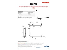 Specification Sheet - Mizu Drift 935 x 600 x 90 Degree Accessible Toilet Grab Rail Modular Right Hand Matte Black