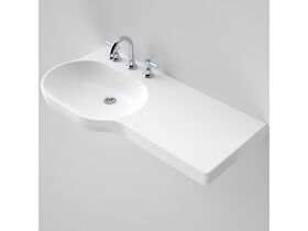 Opal Wall Basin Right Hand Shelf without Overflow 3 Taphole 920mm White