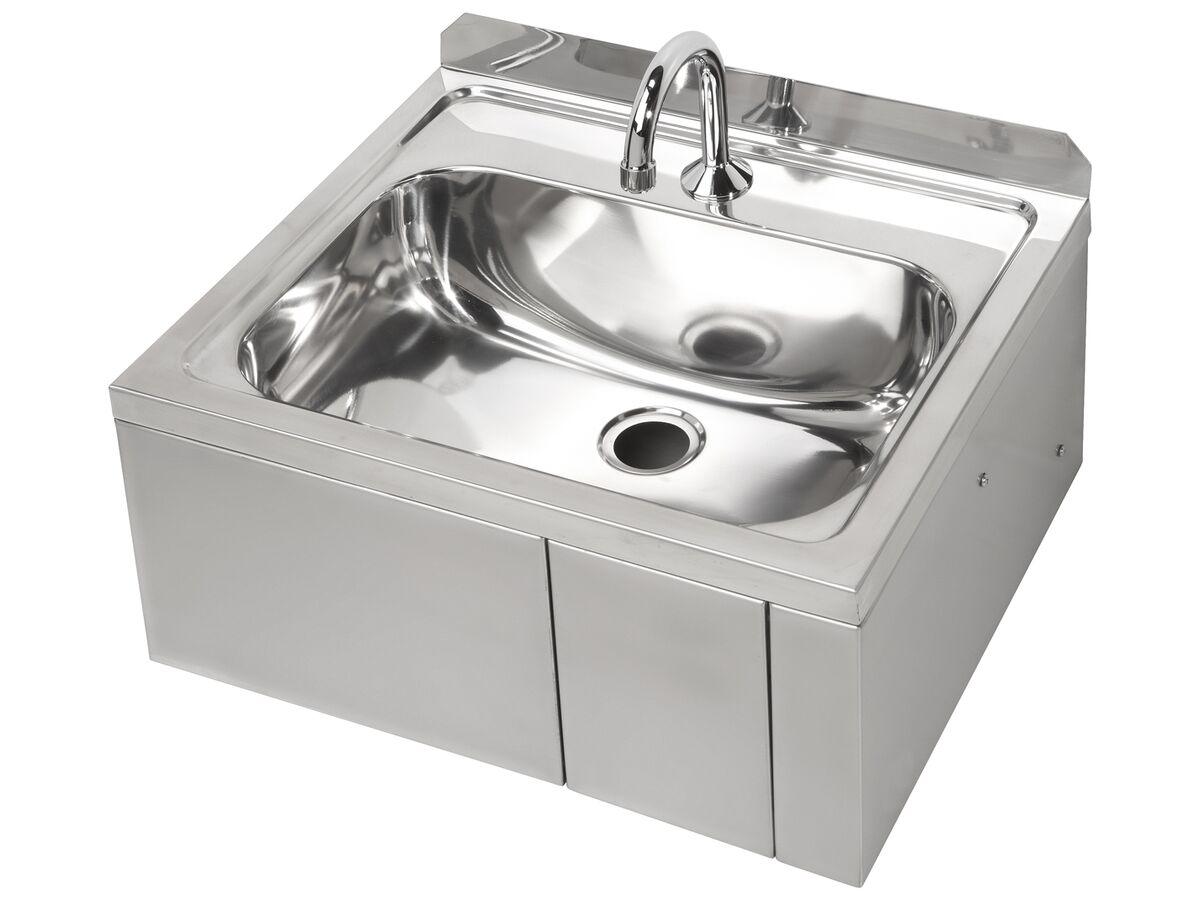 Knee Operated Basin, Pre Plumbed No Temp Valve Complete