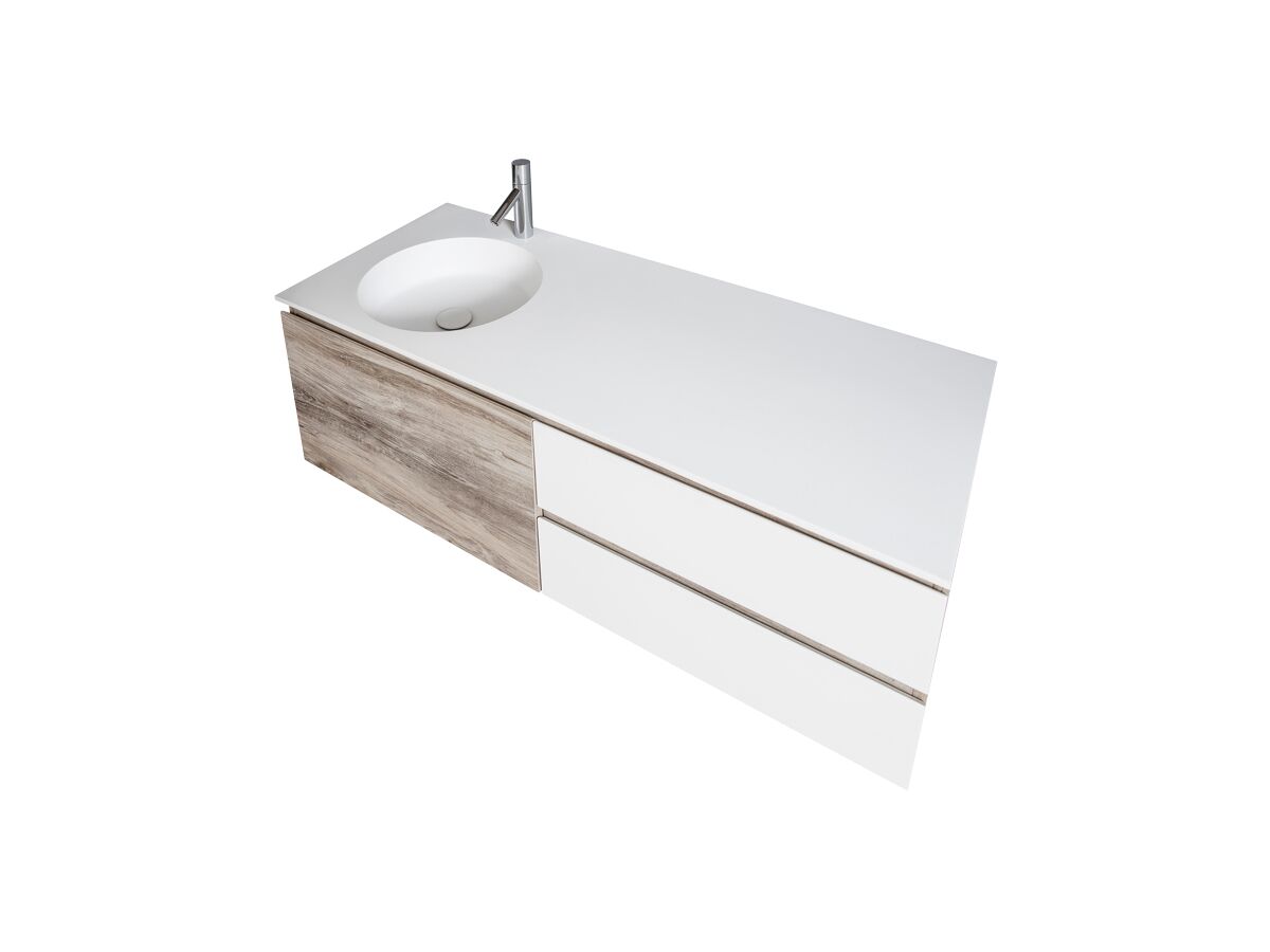 Cibo Habitat 1200mm Wall Hung Vanity Unit 1 Door 2 Drawers from Reece