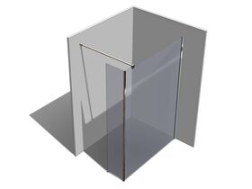 Kado Lux Fixed Shower Screen Panel with Side Panel and Wall Support 1400mm Chrome