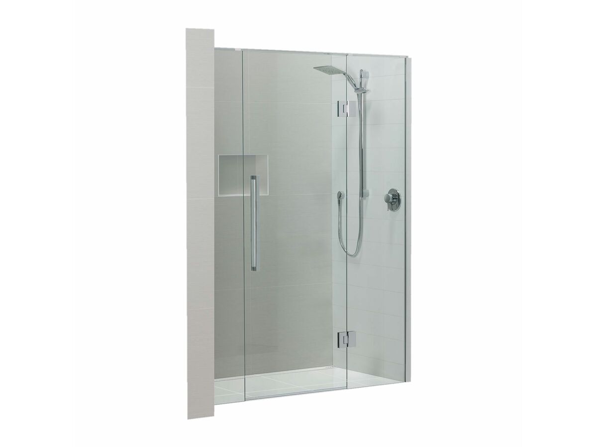 Glacier 3 Sided 1800 x 1000 Alcove Shower Tray & Hinged Screen from Reece