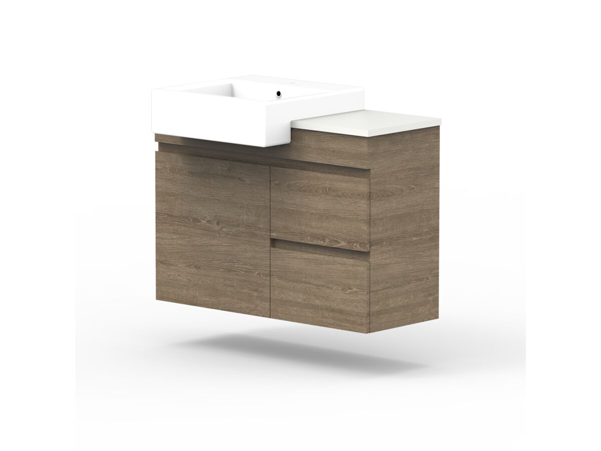 ADP Essence MKII Semi Recess Wall Hung Vanity Unit 1 Door, 2 Drawers No Basin 900mm